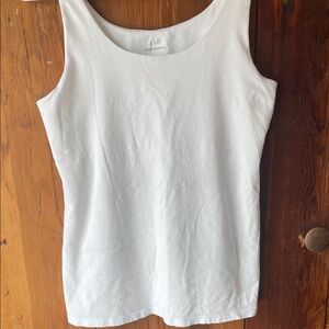 J. Jill White Scoop Neck Cotton Tank